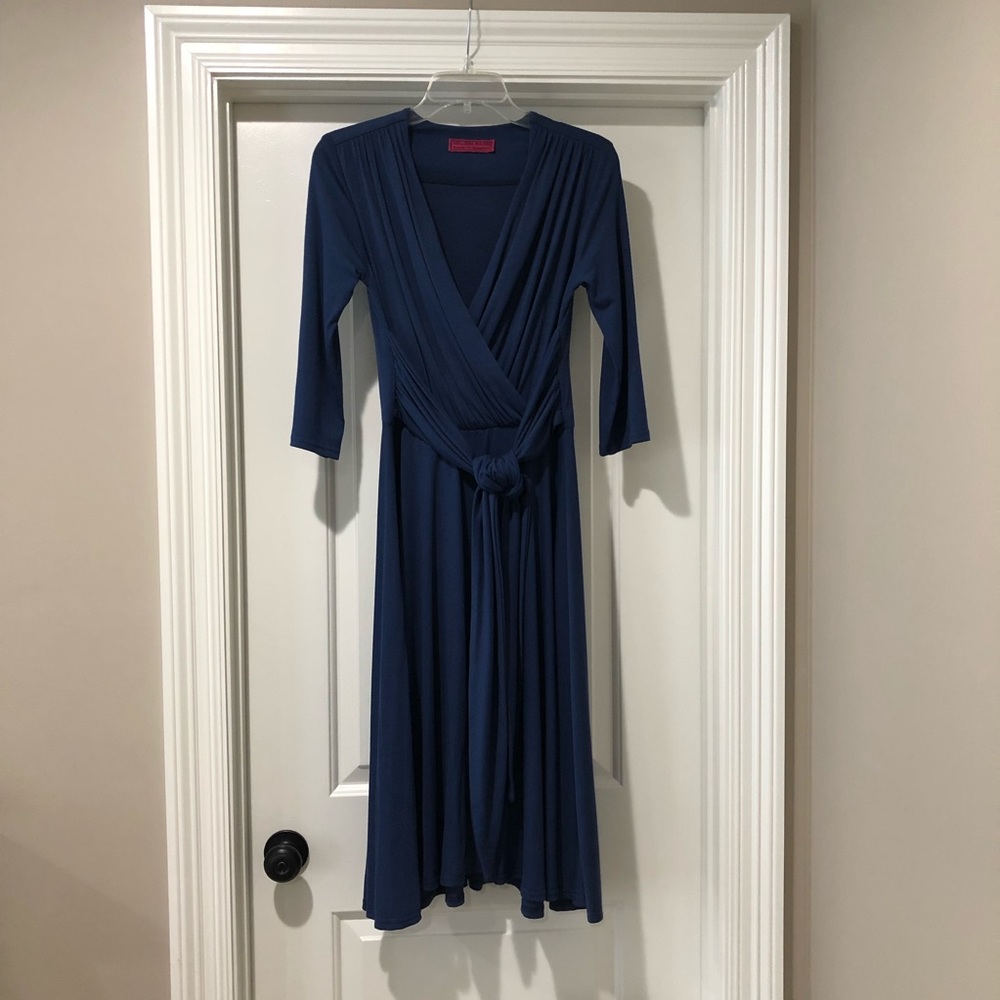 Melissa Masse Dark Blue Knit Dress